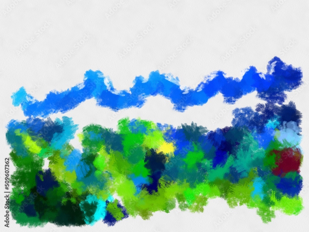 Obraz premium Illustration style background image abstract pattern various vibrant colors watercolor style illustration impressionist painting.