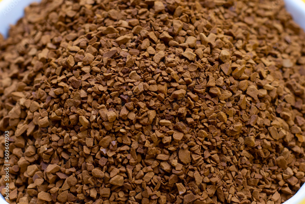 Instant coffee background., Close up Instant coffee background., Close up