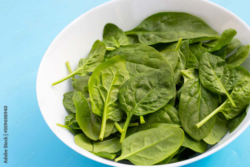 Spinach leaves on white background. Spinach leaves on white background.