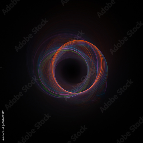 Abstract blue orange circle spirograph background. Use photoshop layer mode lighten, screen, linear dodge (add) to remove the background