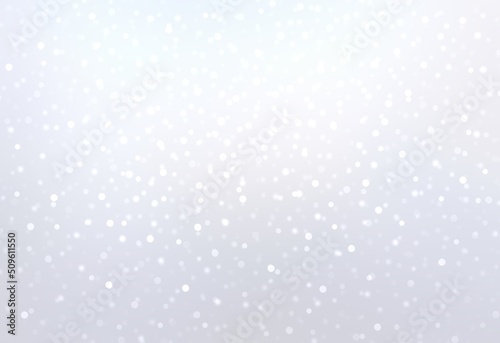 Winter light blue airy background decorated snow shimmer effect.