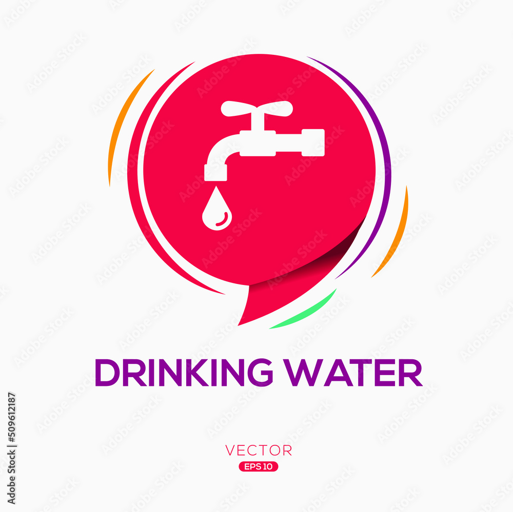 Fototapeta premium Creative (Drinking Water) Icon, Vector sign.
