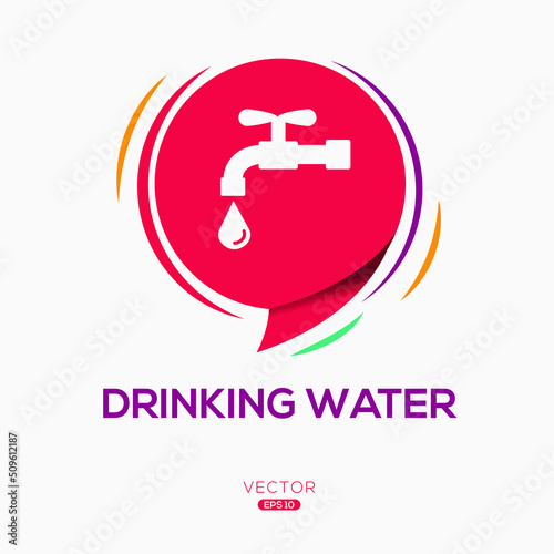 Creative (Drinking Water) Icon, Vector sign.