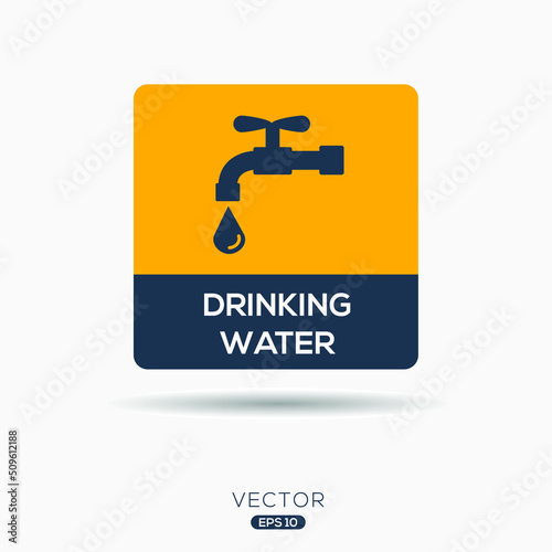 Creative (Drinking Water) Icon, Vector sign.