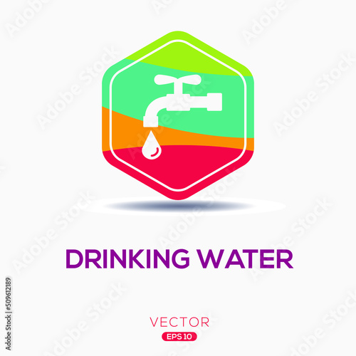 Creative (Drinking Water) Icon, Vector sign.