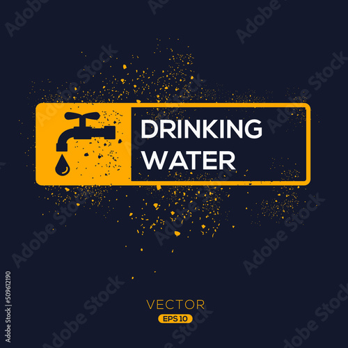 Creative (Drinking Water) Icon, Vector sign.