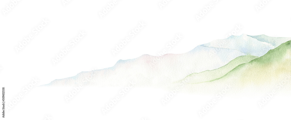 Obraz premium Mountain illustration. Hand painted watercolor design. For posters, prints, cards, background