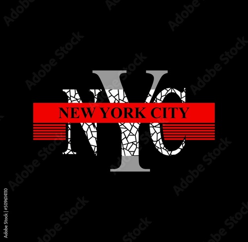 NYC, New York City typography vector illustration. great for the design of t-shirts, shirts, hoodies, hats 