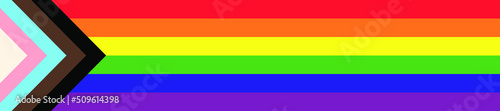 An abstract vector illustration of the LGBTQ Progress Pride Flag 