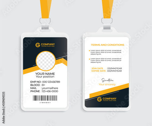 Modern and creative corporate company employee id card template
