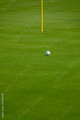 A golf ball on green