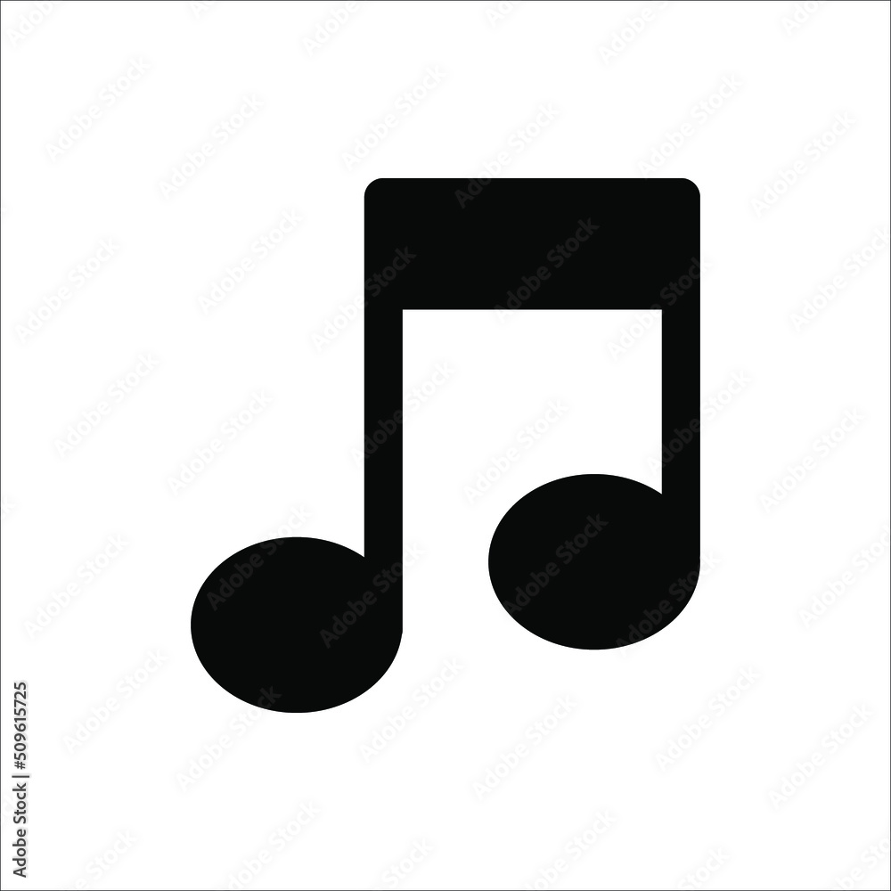 Music notes, song, melody or tune flat vector icon for musical apps and websites Music notes, song, melody or tune flat vector icon for musical apps and websites