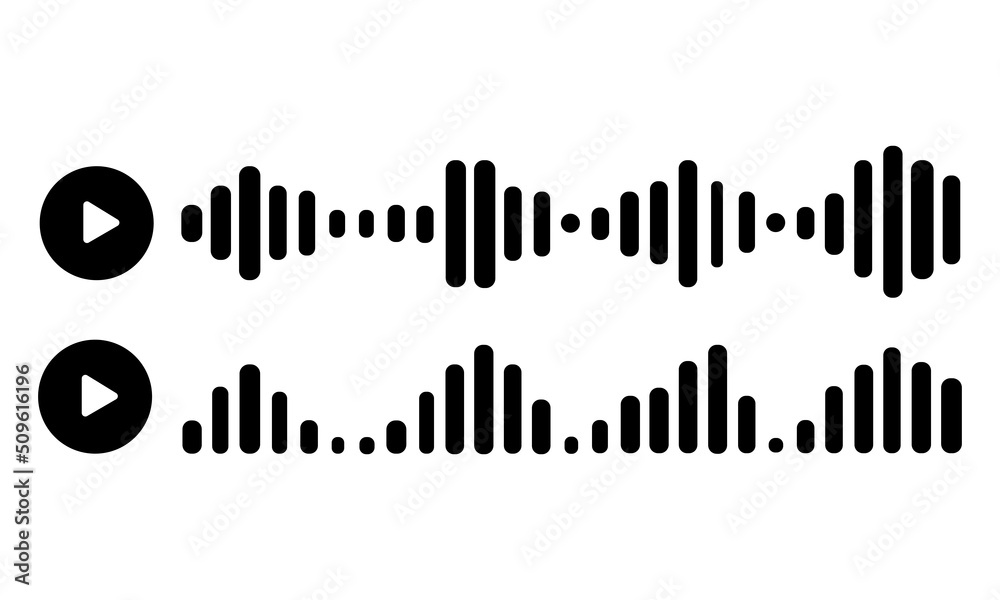 Set sound or audio wave icon. Sound wave for social media and music app. Vector graphic design.