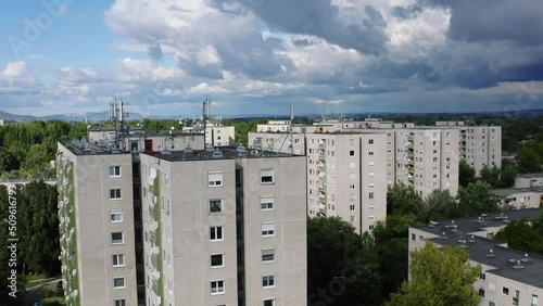 Drone Footage Flying in Budapest, Hungary, View of Buildings