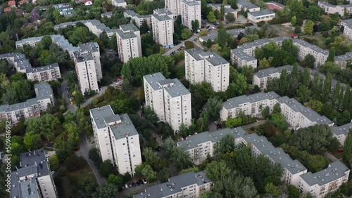 Drone Footage Flying in Budapest, Hungary, View of Buildings