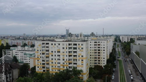 Drone Footage Flying in Budapest, Hungary, View of Buildings