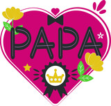 Happy Father's Day Card Heart Flat Icon Vector Symbol Sticker Illustration Design
