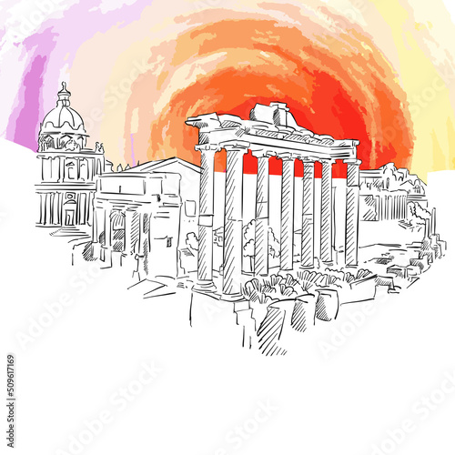 Ancient Rome drawing