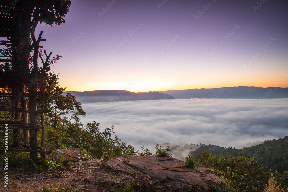 Landscape in the morning at Phong -Fan mountain, Loei province  Thailand.
