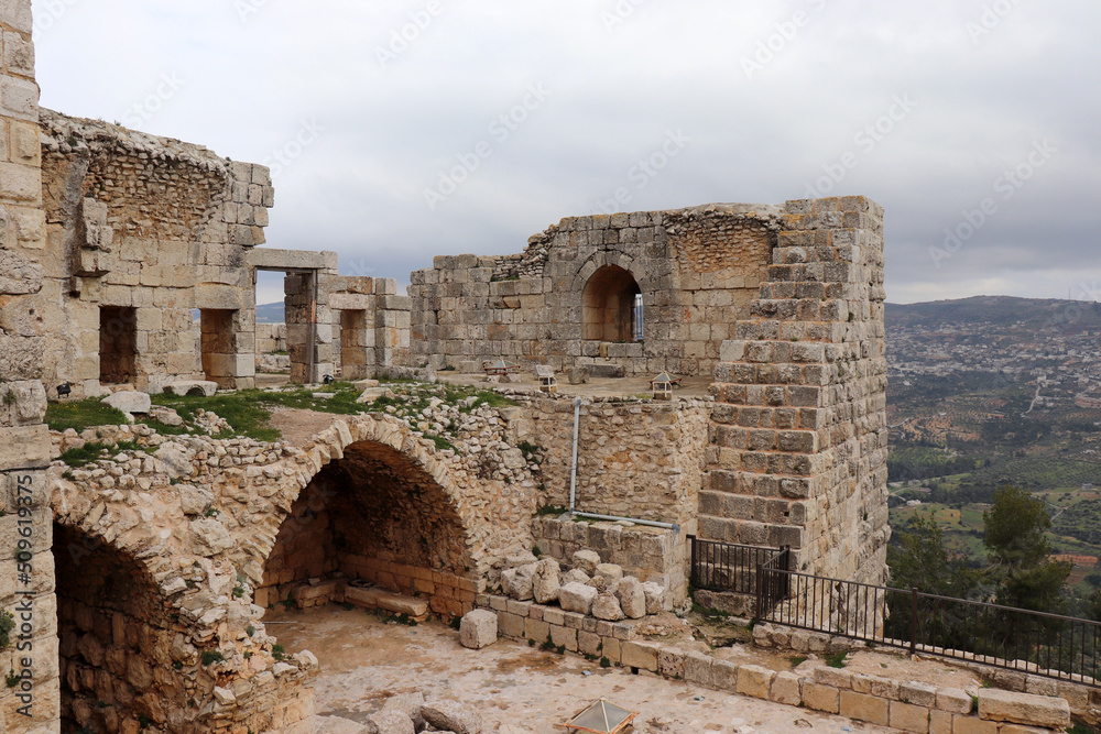 Ajloun, Jordan - Historical Ajloun castle (muslim building built by Salah Al-Din Al-Ayyubi)