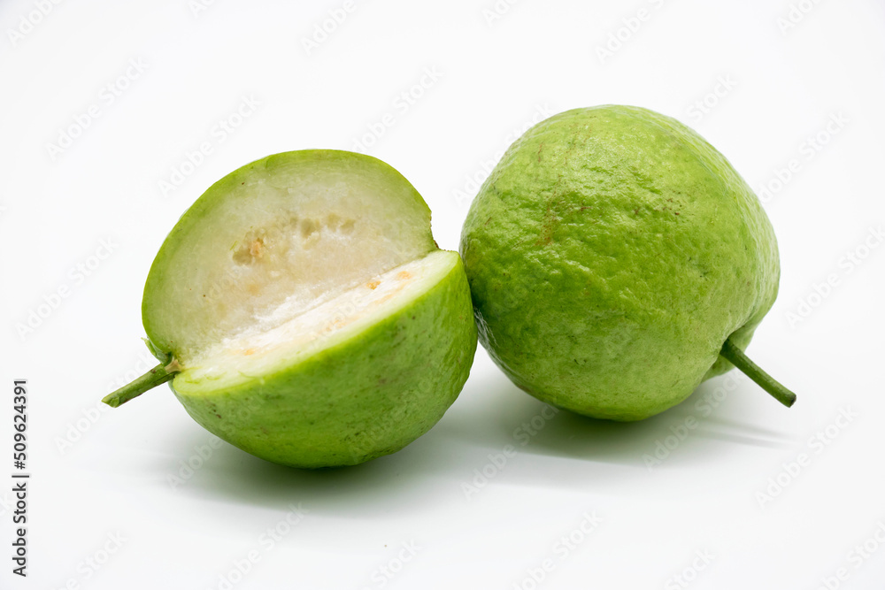 Fresh Guava fruit isolated on the white background, Fresh Guava fruit isolated on the white background,