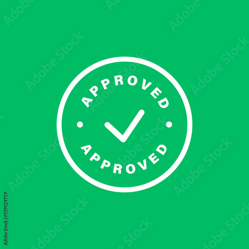 Accepted icon. Green check mark sign. Vector illustration isolated on white background
