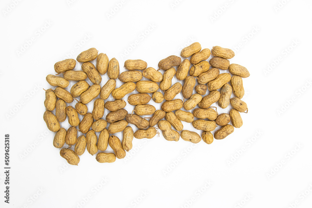 dry Unpeeled peanuts close up isolated on white background dry Unpeeled peanuts close up isolated on white background