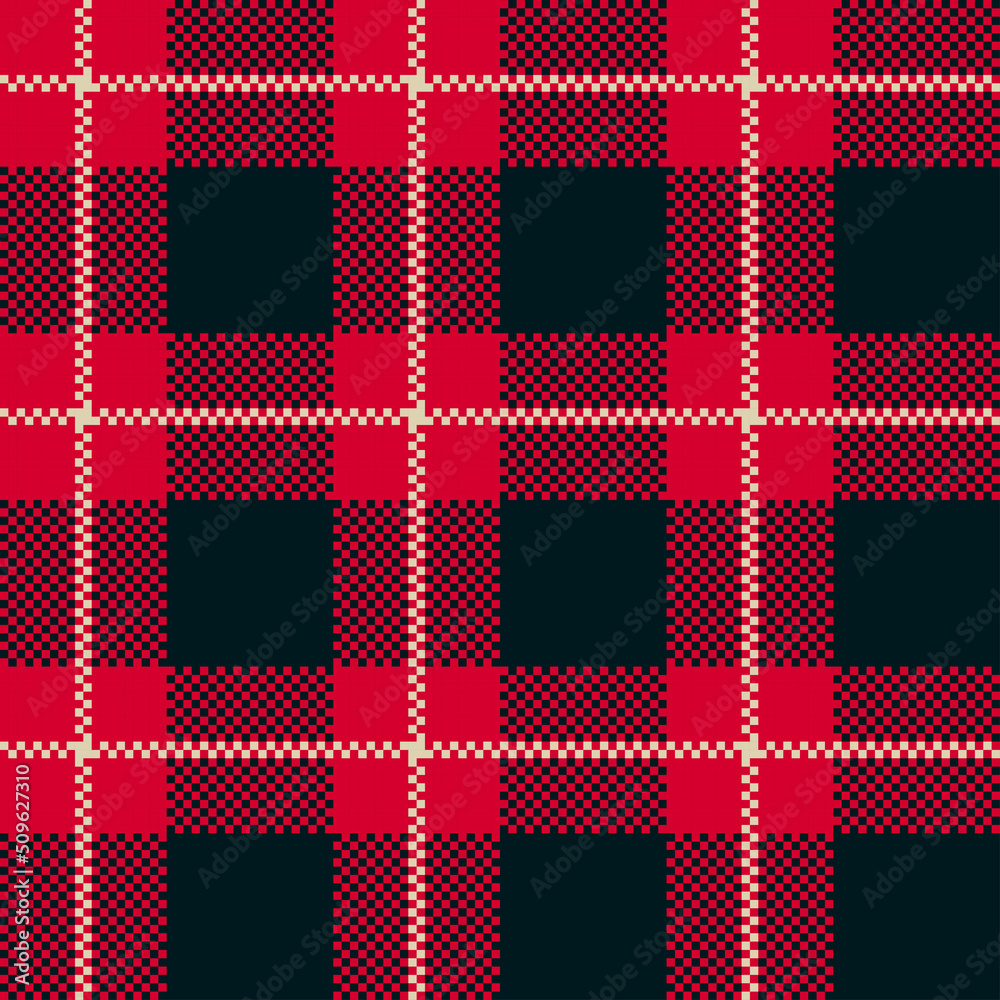 Plaid check seamless patten. Vector Tartan Christmas red plaid with white stitching textured background. Traditional gingham fabric print. Checkered plaid texture for fashion, print, design Plaid check seamless patten. Vector Tartan Christmas red plaid with white stitching textured background. Traditional gingham fabric print. Checkered plaid texture for fashion, print, design