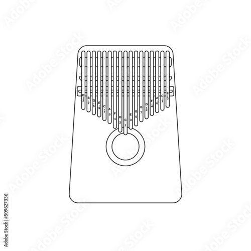 Kalimba Outline Icon Illustration on Isolated White Background