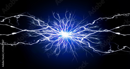 Blue and White Energy Electricy Plasma Power Crackling Fusion Ozone