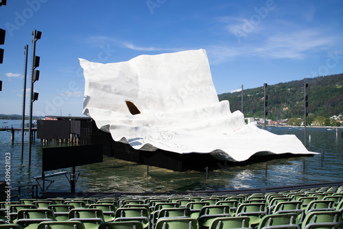 Lake stage in Bregenz on Lake Constance