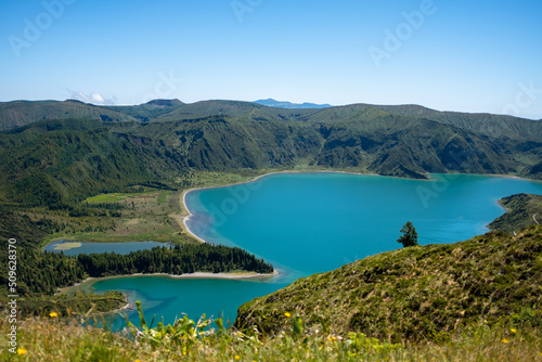 Azores, amazing view to Fire Lake - 