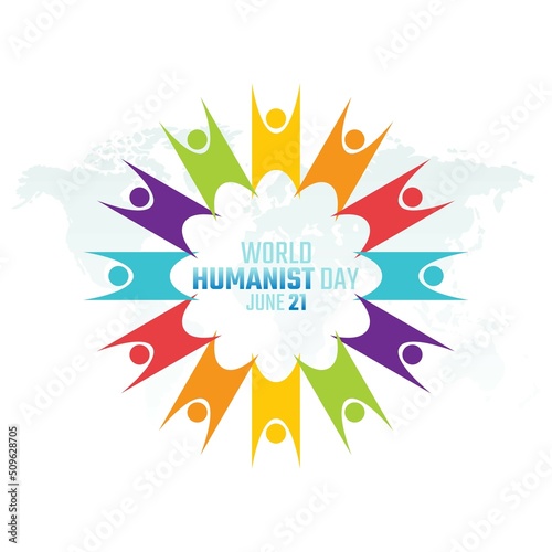 vector graphic of world humanist day good for world humanist day celebration. flat design. flyer design.flat illustration.