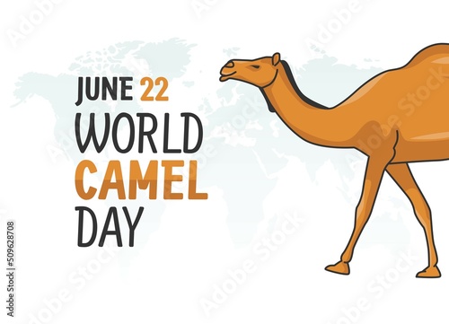 vector graphic of world camel day good for world camel day celebration. flat design. flyer design.flat illustration. photo