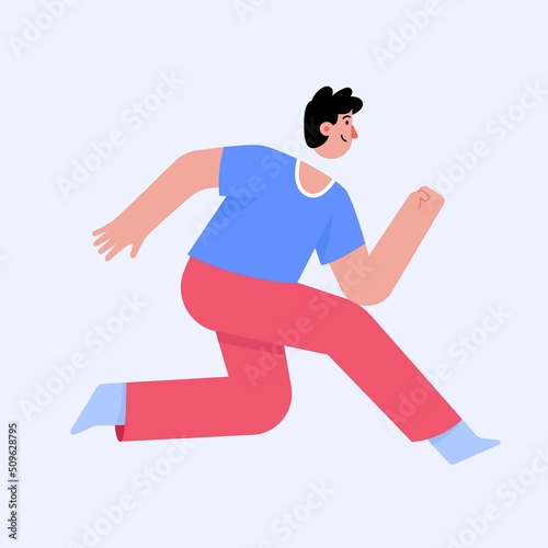 Ambitious young man running fast