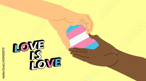 Love is love transexual flat vector ilustration pride