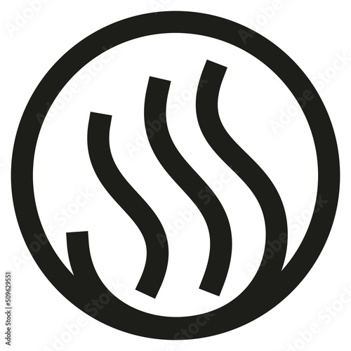 Simple vector outline black and white enthusiast icon. Round pictogram with bold lines. Line thickness editable