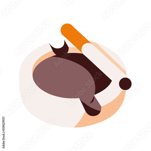 cigarette and ashtray