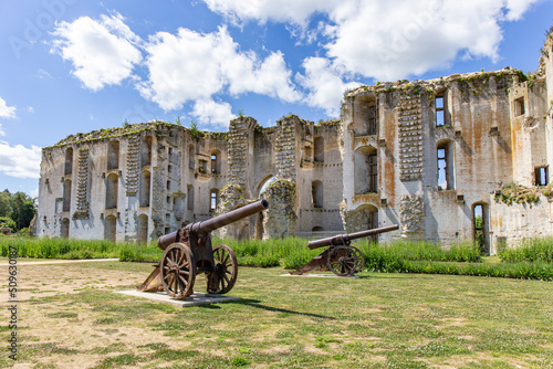 La village La Ferté-Milon, son centre ville, les ruines du château Louis d'Orléans et les quais de l'Ourcq. 