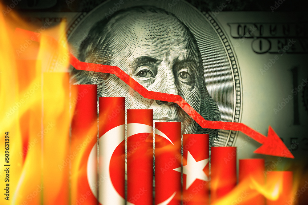 Devaluation of Turkish Lira against American dollar. Recession in