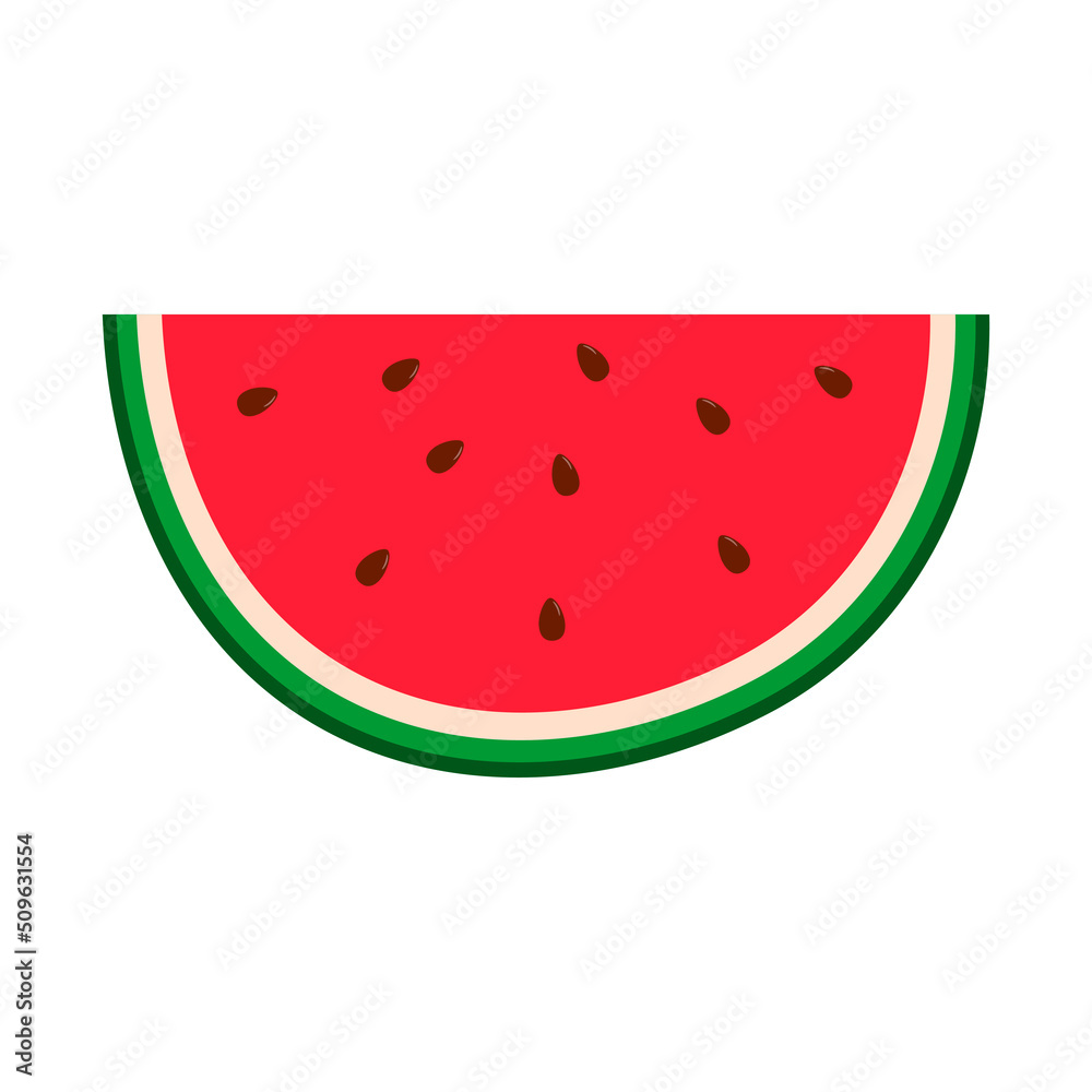 Slice of red-green watermelon. Vector illustration, design element Slice of red-green watermelon. Vector illustration, design element