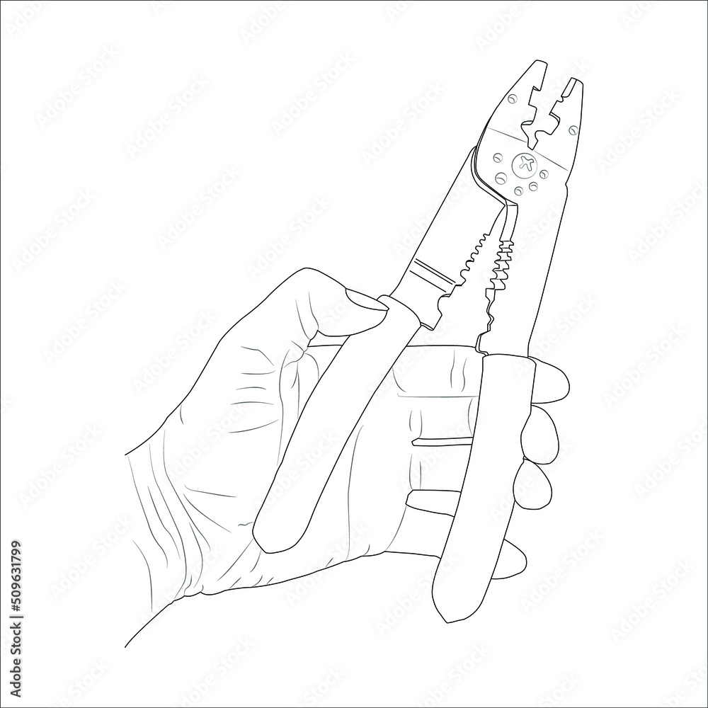 Repair and Construction Tools Line Art Drawing. Tools Symbol Line Art