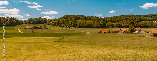 Beautiful summer view at the famous Drachensee lake, Furth im Wald, Bavarian forest, Bavaria, Germany photo