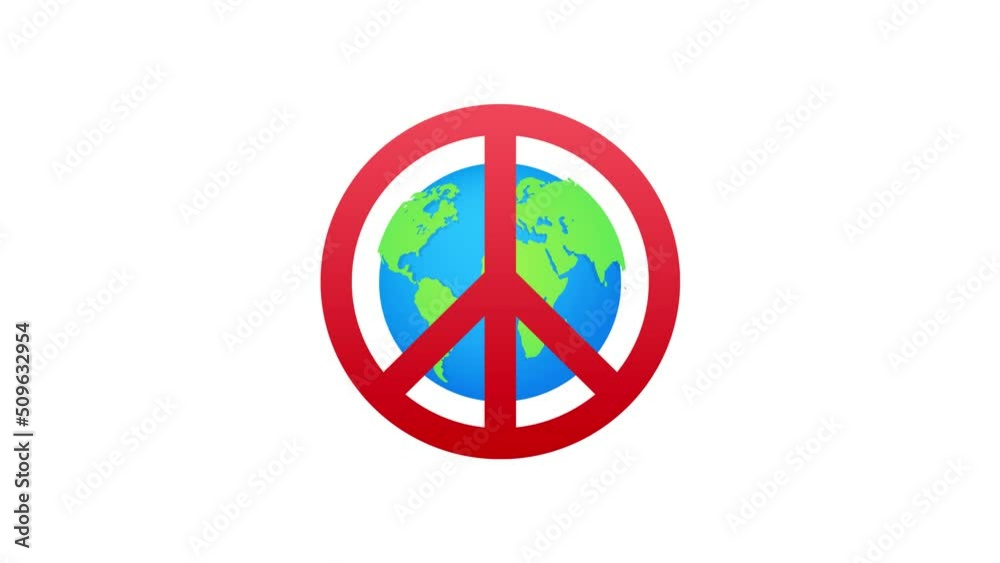 Peace world sign, great design for any purposes. Flat Motion graphics . Happy people. World map icon 4k Peace world sign, great design for any purposes. Flat Motion graphics . Happy people. World map icon 4k
