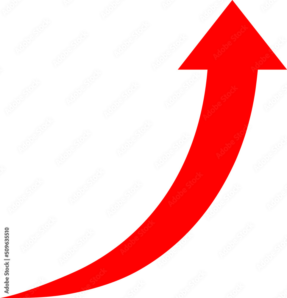 Arrow icon. Red up arrow. Vector illustration. Arrow icon. Red up arrow. Vector illustration.