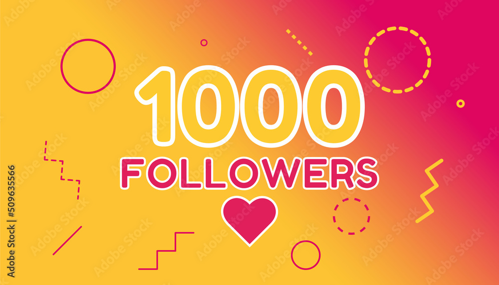 Thank you 1000 followers set banner, poster. Thank you 1000 followers set banner, poster.
