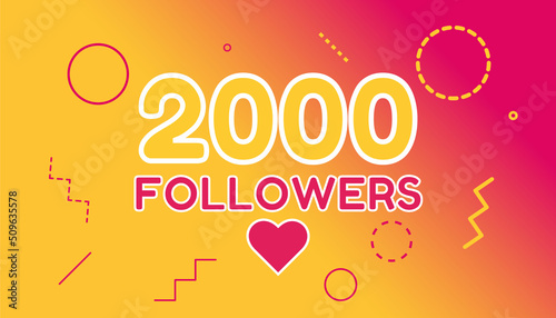 Thank you 2000 followers set banner, poster.