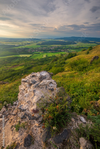 View from Csobanc at the sunset time in Balaton Highlands, Hungary © markborbely