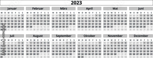minimalistic calendar 2023 german format