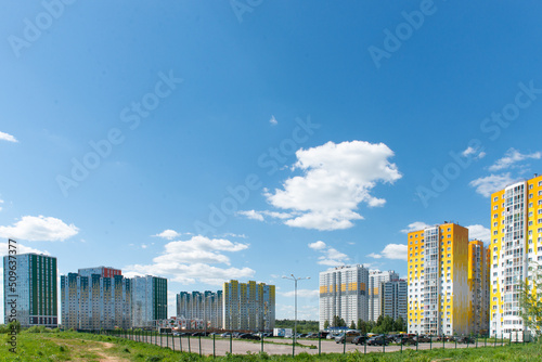 view of the residential complex from a clear field